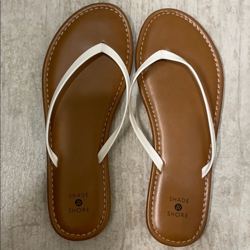NEW White flip flops!